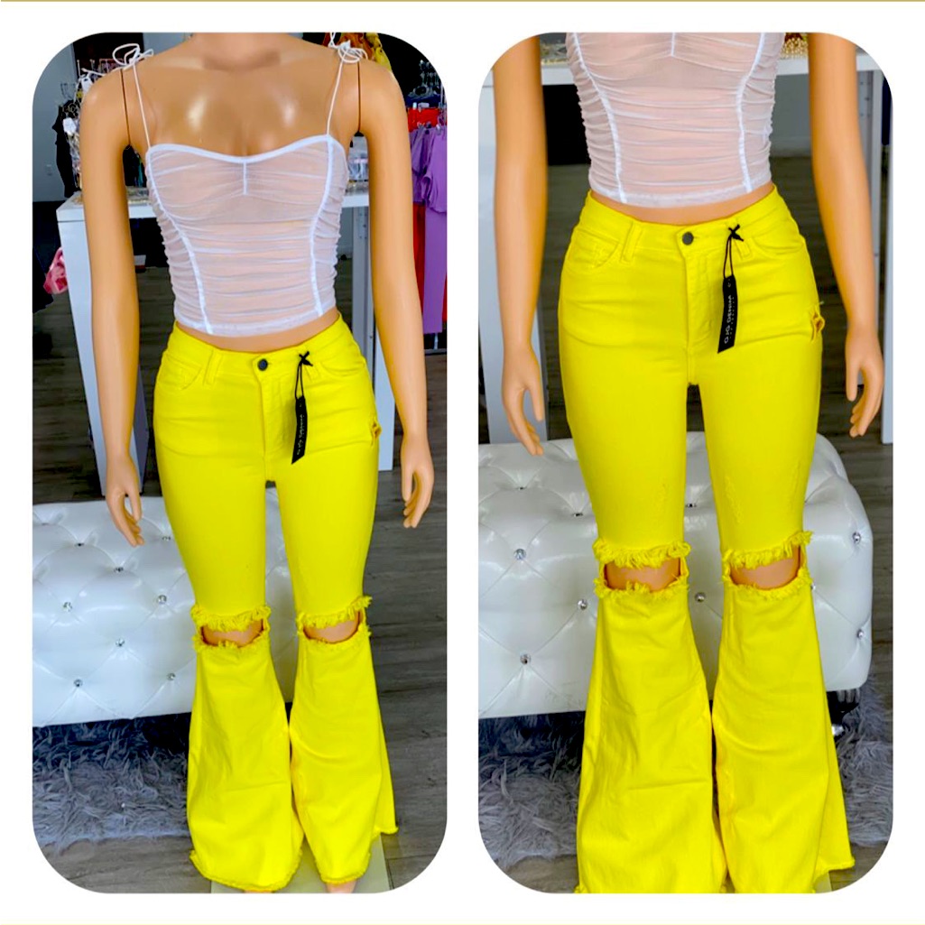 Yellow High Waisted Jeans